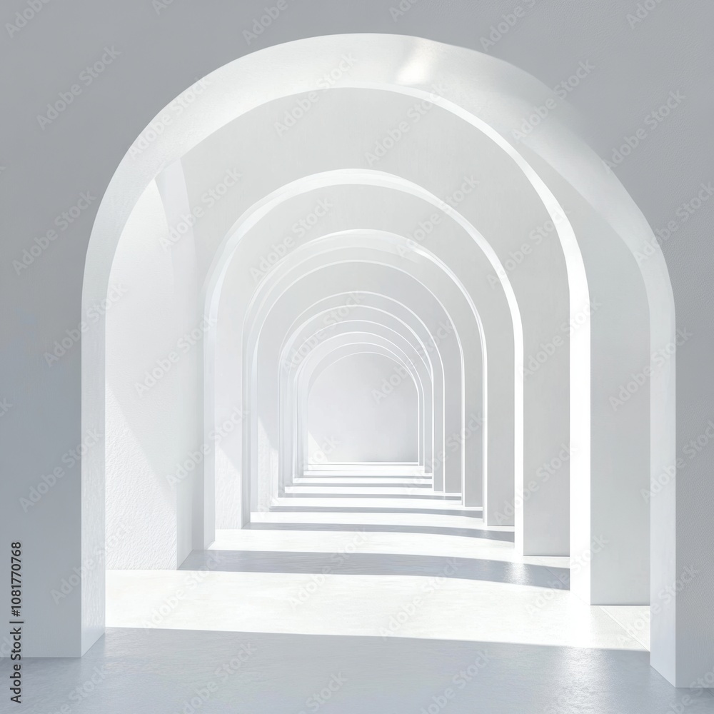 White Archway Corridor. White Archway Corridor.
