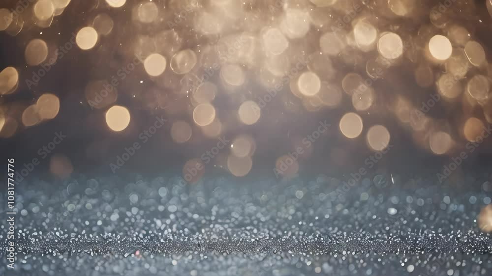 Silver bokeh background. Silver holiday background with sparkles
