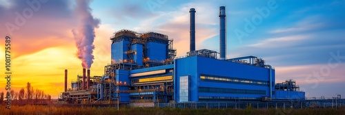 waste incineration plant, cinematic shoot, natural light, field of depth