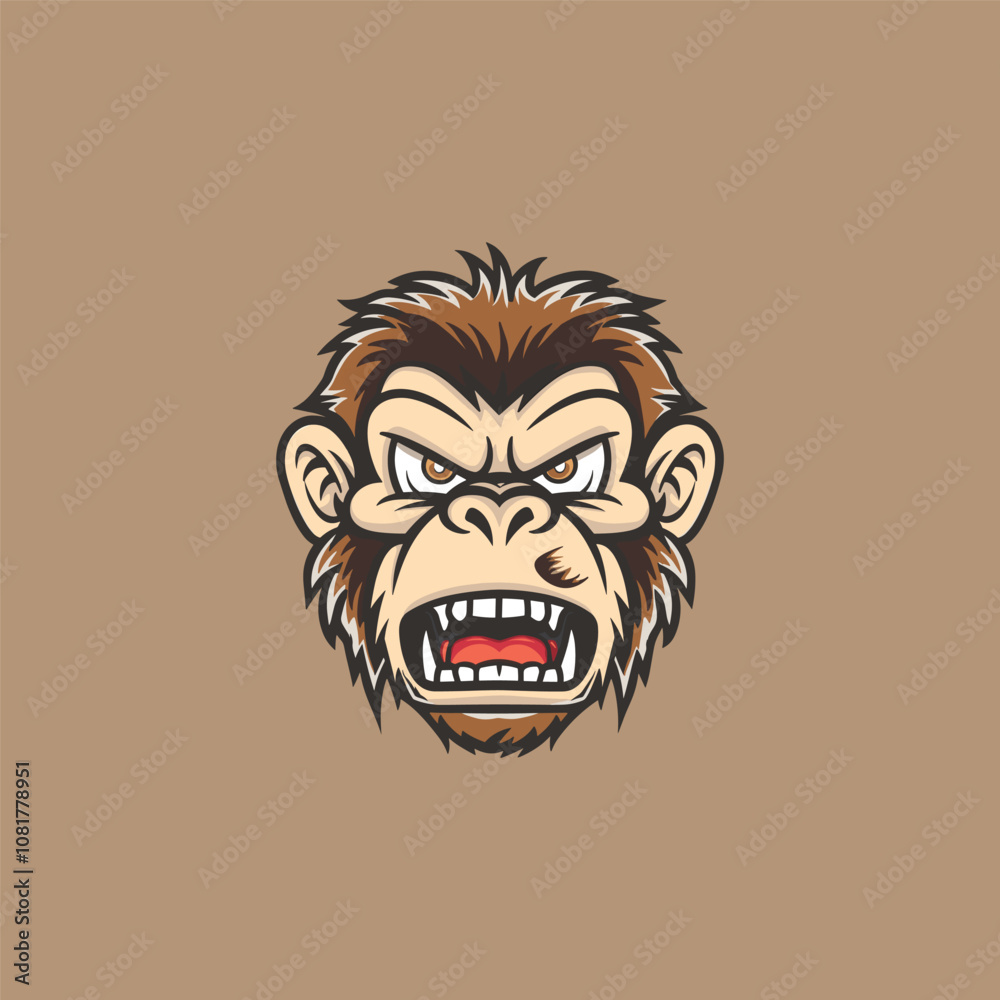 Obraz premium Head monkey logo design