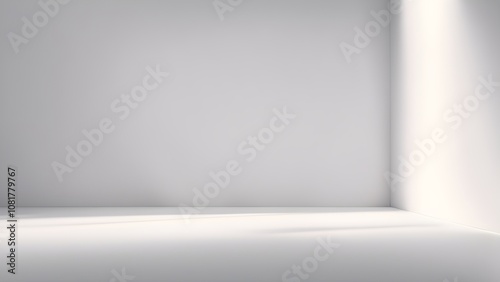 Wallpaper Mural Minimalist white room with a single beam of light illuminating the corner. Torontodigital.ca