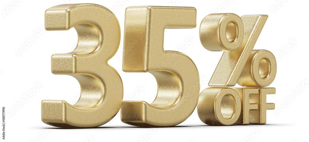 Discount 35 Percent Off Sale Gold Number 3D Discount 35 Percent Off Sale Gold Number 3D