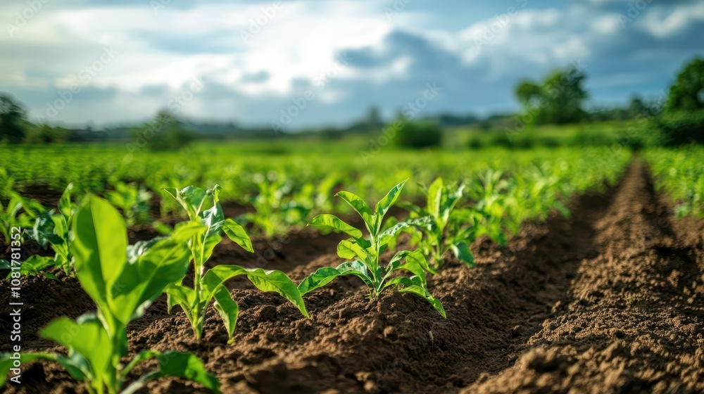 Sustainable farming methods in use, green fields thriving under care Sustainable farming methods in use, green fields thriving under care
