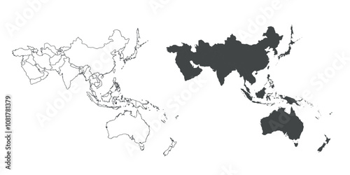 Detailed map of the Asia-Pacific region, highlighting countries