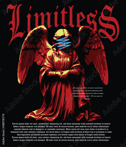 streetwear t shirt design vector illustration, Christian brutalism graphic t-shirt design, urban artwork for clothing design