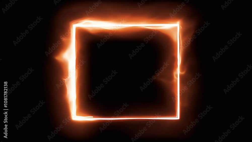 motion two tone graphic design creating dynamic visual black background 4K rectangle glowing shape abstract electric light decoration brown backlight technology placeholder movement effect outline