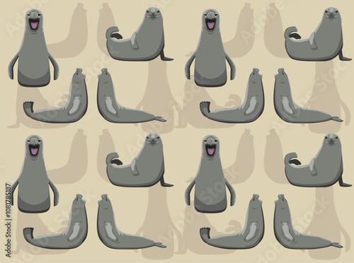 Seal Southern Elephant Seal Cute Seamless Wallpaper Background