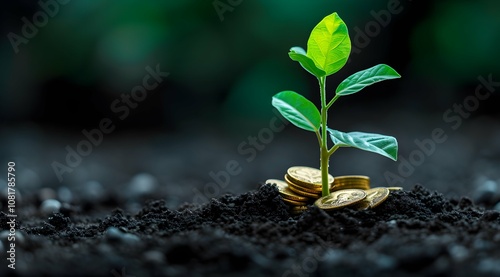 Wallpaper Mural Planting the seeds of success, the journey of business growth, money growth, saving and investing concept, personal finance background, conceptual imagery of financial concepts. Generative AI Torontodigital.ca
