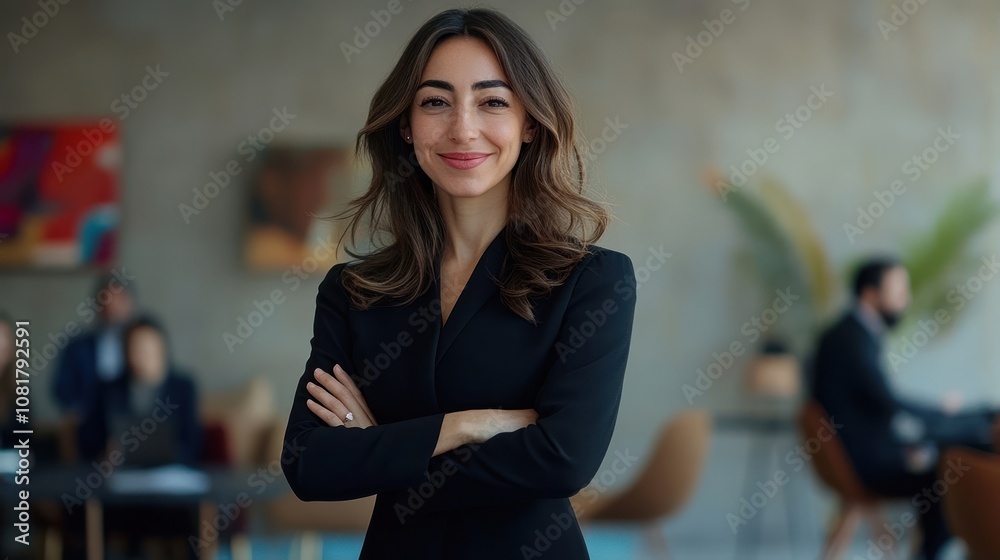 Confident Businesswoman in a Modern Office Setting Confident Businesswoman in a Modern Office Setting