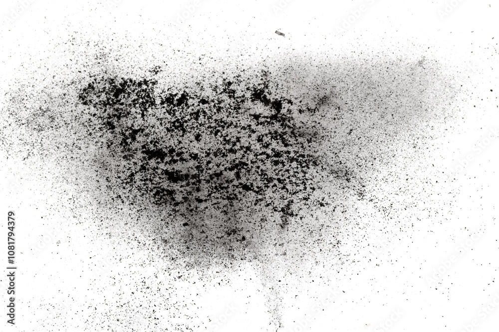 Black powder isolated on white background Black powder isolated on white background