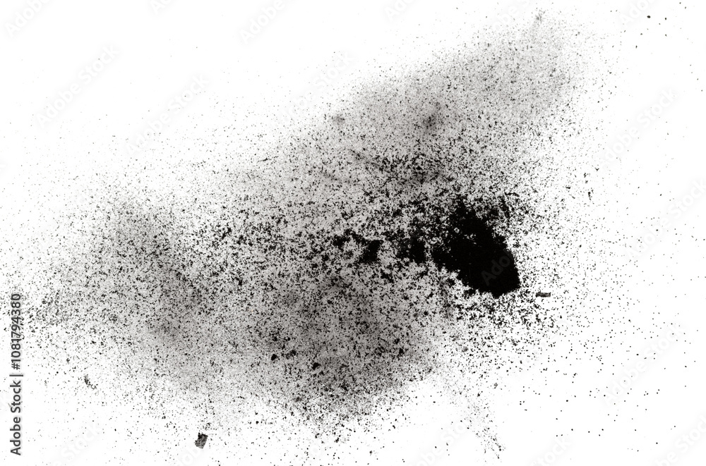 Black powder isolated on white background Black powder isolated on white background
