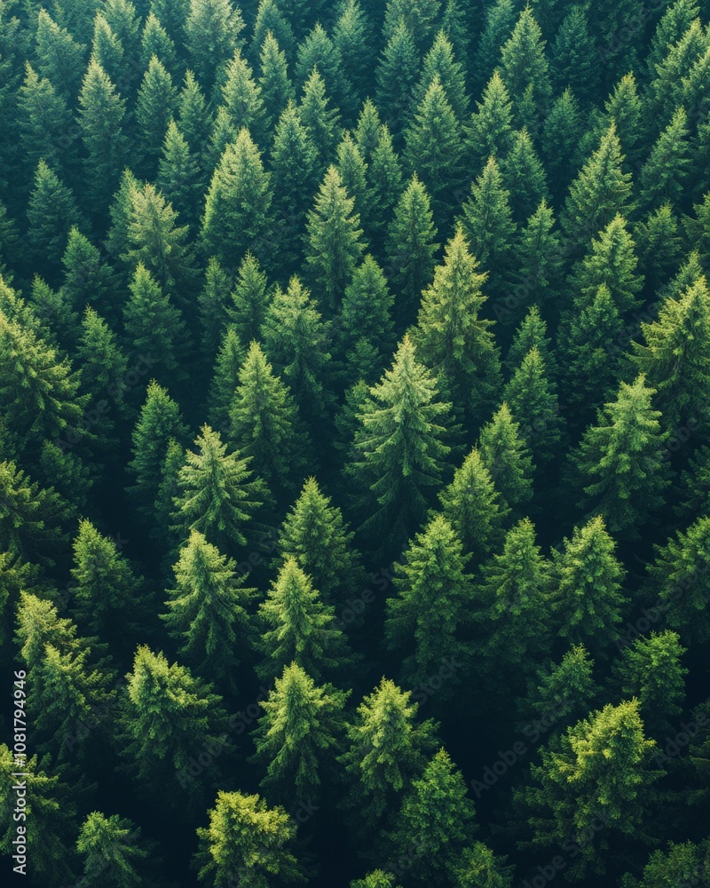 Fototapeta premium High-Tech Logging with Drones and Robotic Arms in Forest