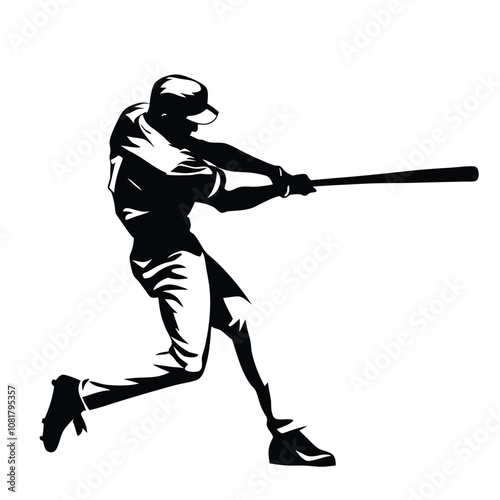 A baseball player is swinging a bat. The player is wearing a helmet and a baseball glove. The bat is in the air and the player is in motion