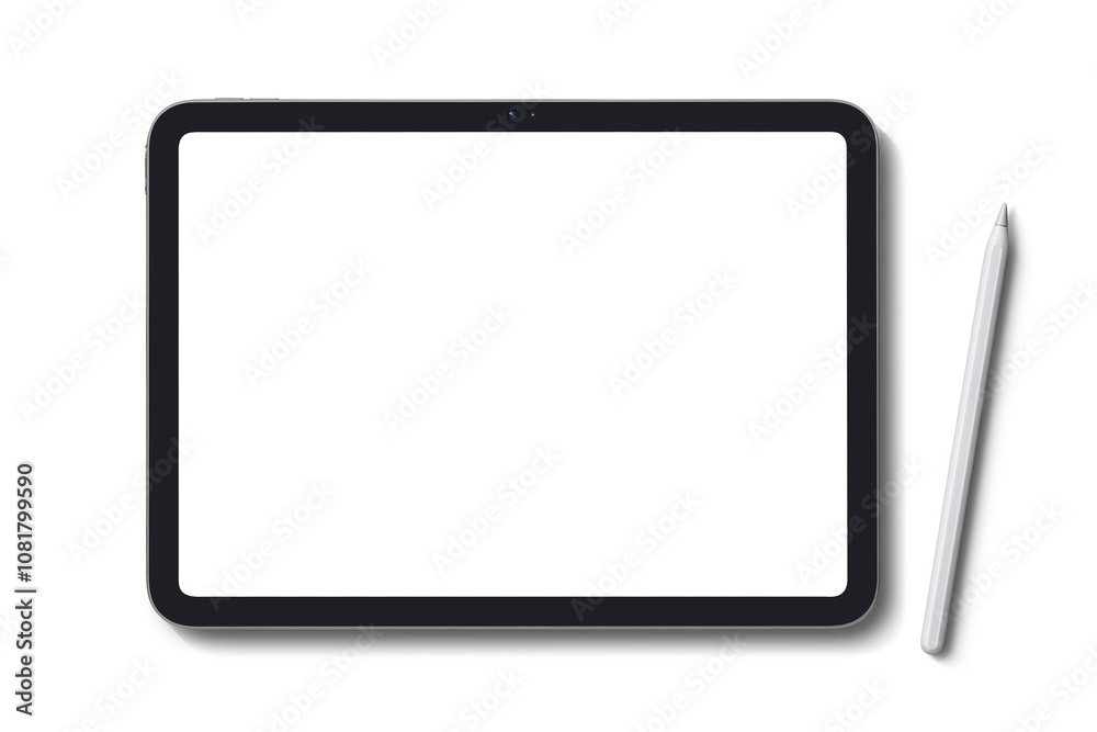 タッチペンのあるタブレットPCの画像合成用素材 タッチペンのあるタブレットPCの画像合成用素材