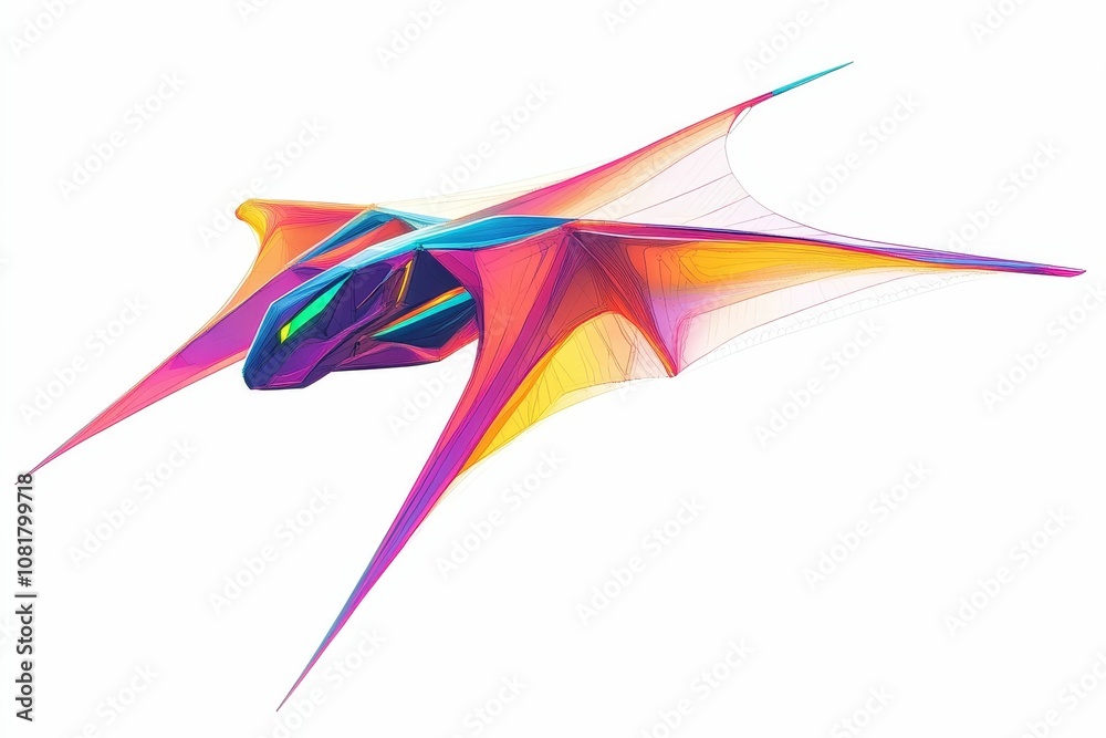 Fototapeta premium Abstract colorful flying creature.