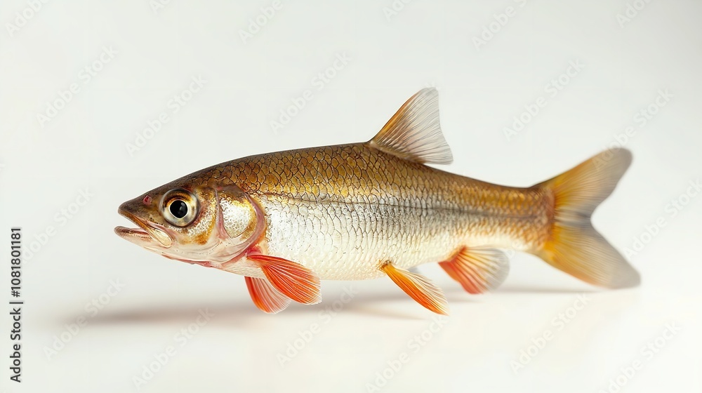 Fish isolated on white background closeup. The common dolphin fish (also known as mahi-mahi). Fish isolated on white background closeup. The common dolphin fish (also known as mahi-mahi).