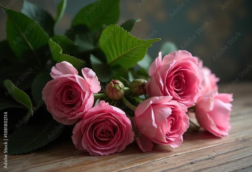 Pink flowers with green foliage in the background Pink flowers with green foliage in the background