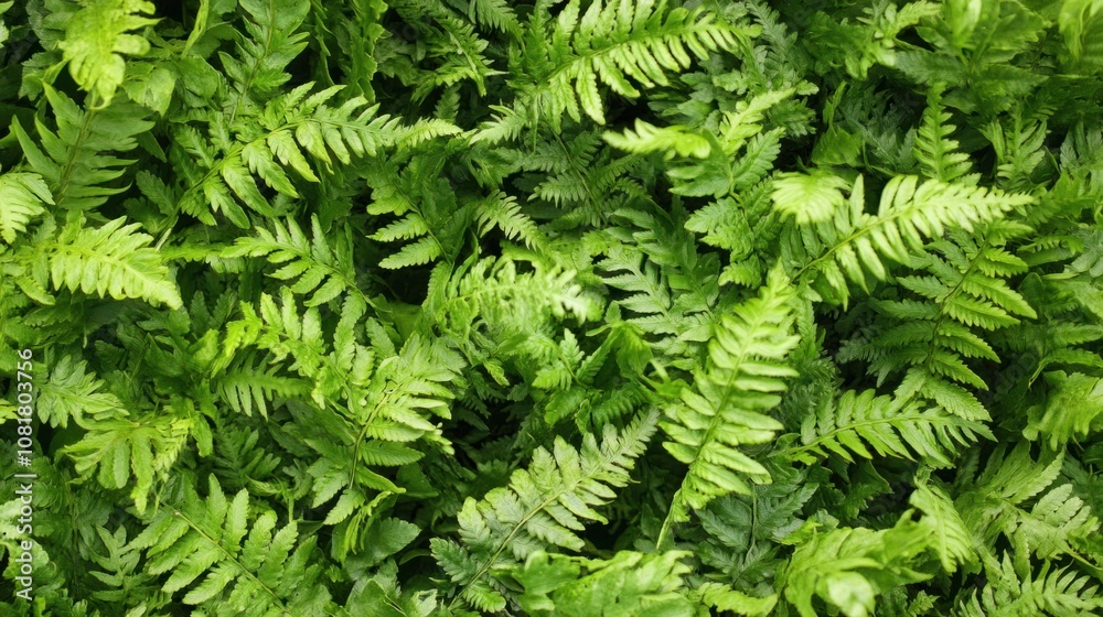 Close-up of delicate fern leaves, forming a soft and natural plant background Close-up of delicate fern leaves, forming a soft and natural plant background