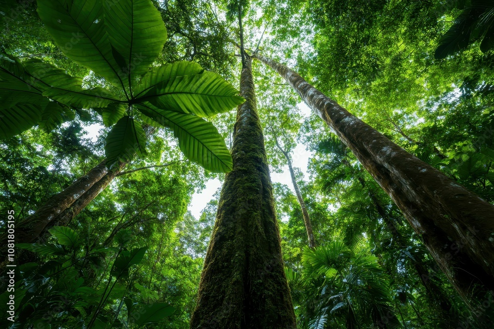 Fototapeta premium Temperate forest biome with lush greenery, diverse wildlife, and vibrant seasonal changes throughout the year.