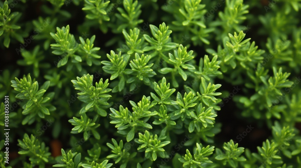 Dense bush with tiny green leaves, forming a textured and vibrant plant background Dense bush with tiny green leaves, forming a textured and vibrant plant background