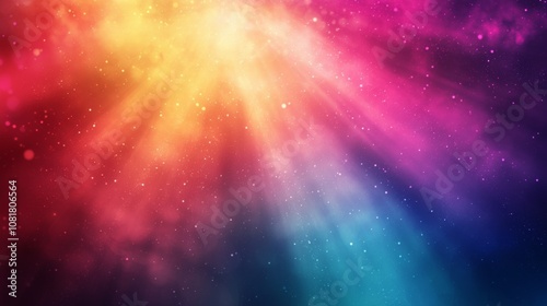 Mystical rainbow aura effect with calming colors and space for text