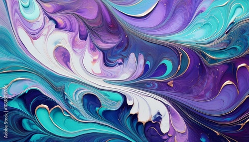 Abstract background, colors Lavender , Mauve and Cyan reminiscent colors marbled paper or fluid art. fluidity and vibrant colors. Wallpaper abstract. ART. 