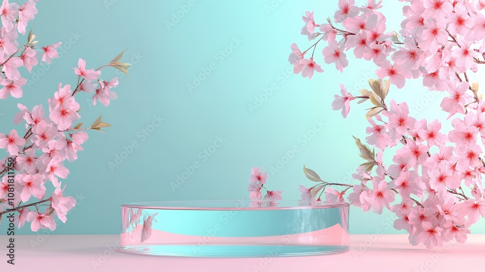 Beautiful glass and flower podium Beautiful glass and flower podium