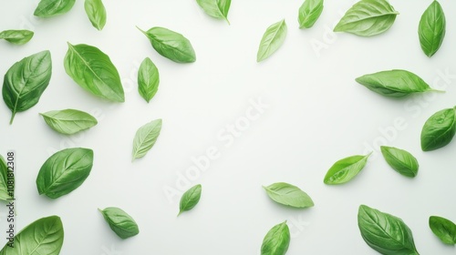 set of leaves on white