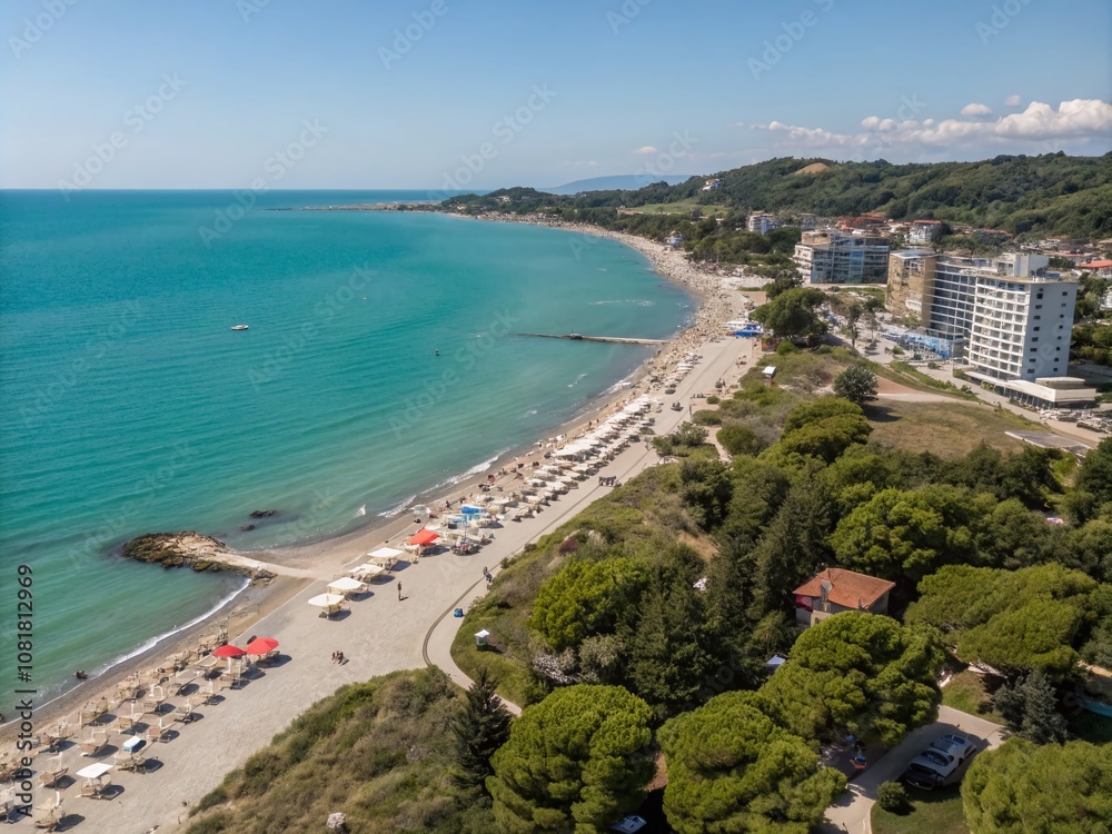 custom made wallpaper toronto digitalBreathtaking Aerial View of Durres Beach in Albania Showcasing Golden Sands and Turquoise Waters Perfect for Travel and Nature Photography Enthusiasts
