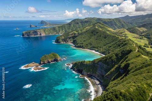 Breathtaking Aerial Views of the Barlovento Islands Showcasing Lush Greenery, Turquoise Waters, and Stunning Coastal Landscapes from Above