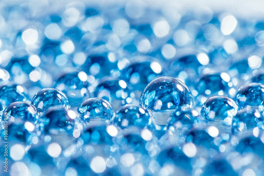 Shiny blue spheres reflecting light. Shiny blue spheres reflecting light.