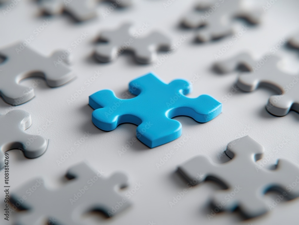 Blue Puzzle Piece. Blue Puzzle Piece.