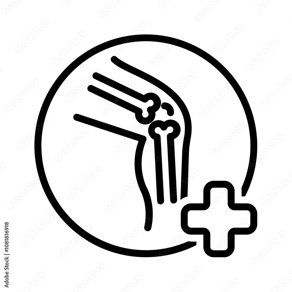Vector black line icon for Orthopedic Vector black line icon for Orthopedic