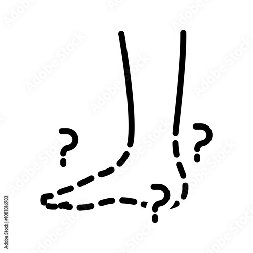Vector black line icon for Phantom foot