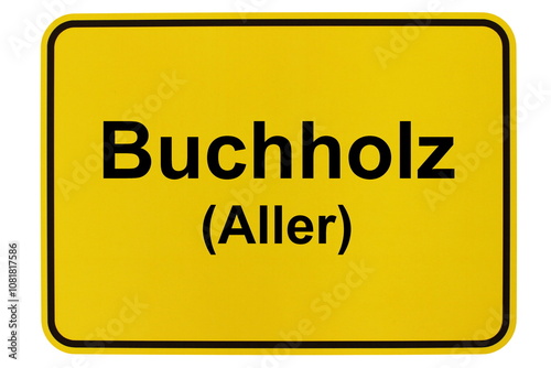 Illustration eines Ortsschildes der Gemeinde Buchholz an der Aller in Niedersachsen photo