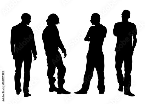 Big crowds people walking on white background
