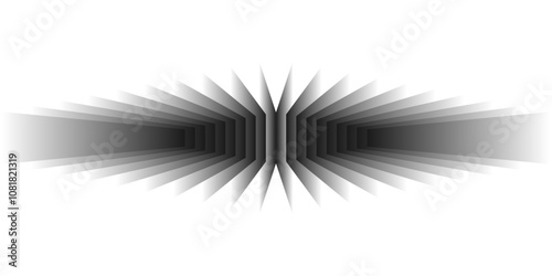 Abstract 3D perspective rectangles overlay pattern black and white, grey gradient on transparent background. Vector illustration in concept technology, modern, minimal