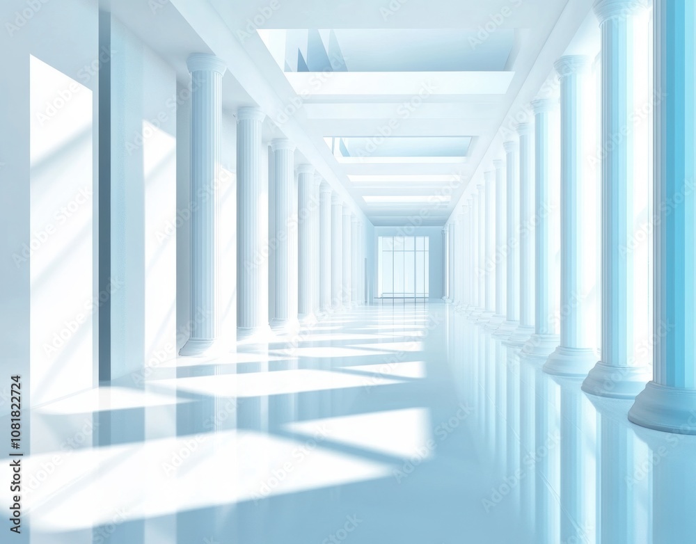 White Column Hallway. White Column Hallway.