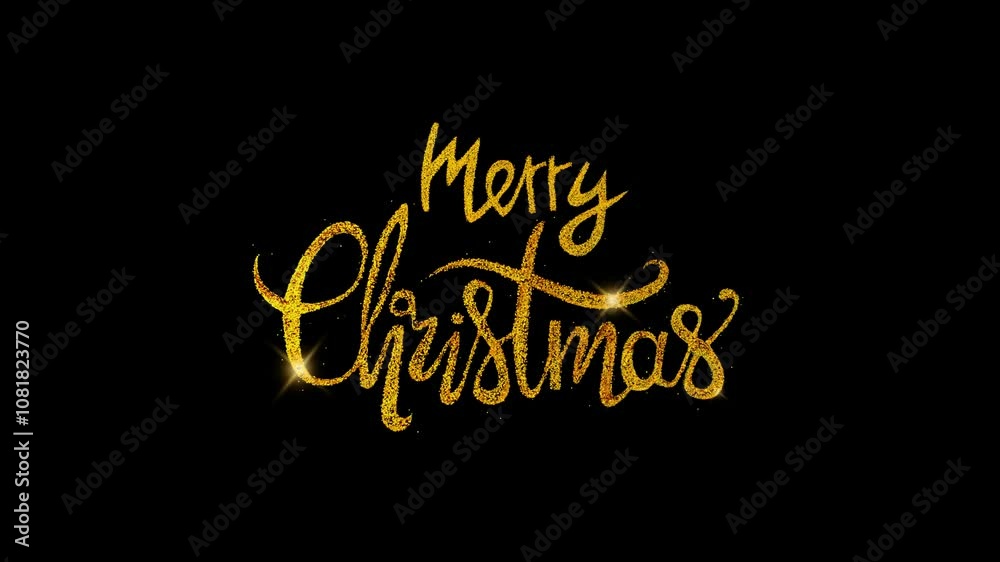 Merry Christmas hand drawn lettering calligraphy from glitter isolated black background. Merry Christmas script calligraphy for invitation, card, decoration video, footage design stopmotion animation Merry Christmas hand drawn lettering calligraphy from glitter isolated black background. Merry Christmas script calligraphy for invitation, card, decoration video, footage design stopmotion animation
