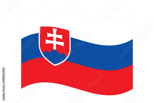 Free Download Wavy flag of Slovakia, isolated on a transparent background. Flag of the Slovak Republic. Vector illustration - GFXLoad