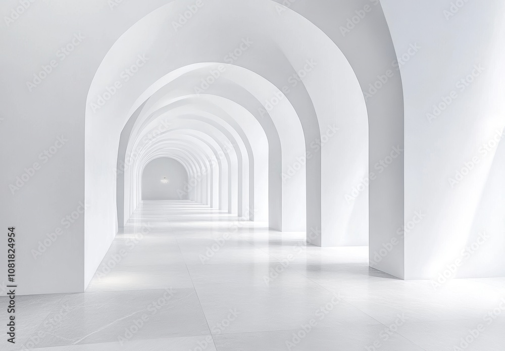 White Archway Corridor. White Archway Corridor.