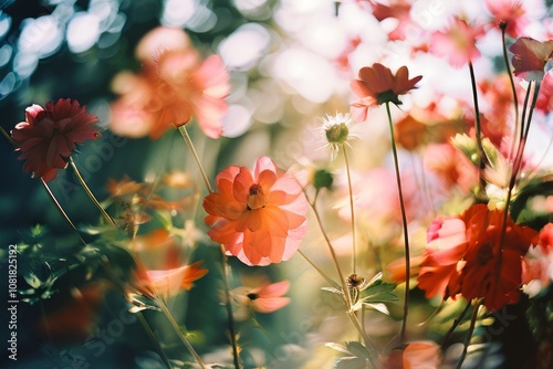 a series of overlapping images of different flowers blended usin photo