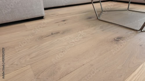 New laminate flooring. Laminated parquet with brown wooden texture