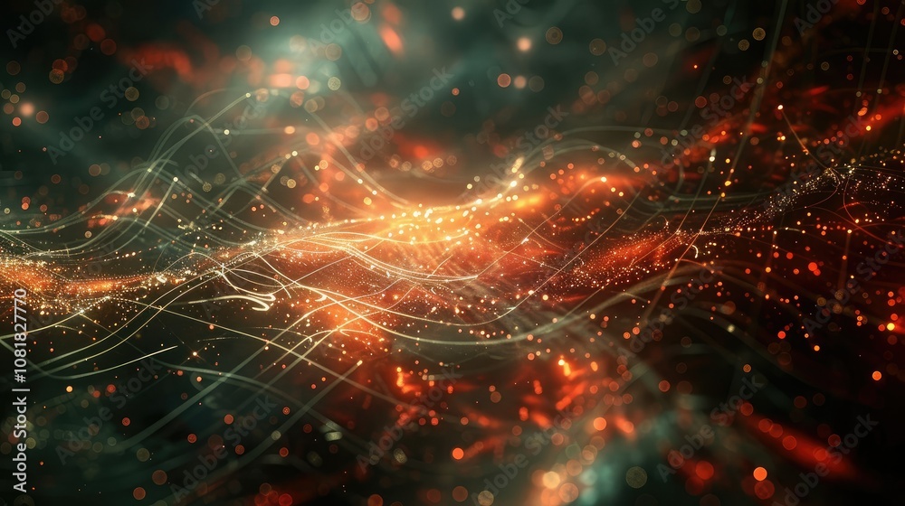 Obraz premium Abstract network lines and particles forming a digital web