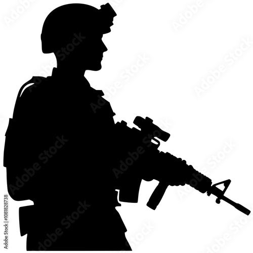 Silhouettes of war soldiers