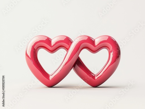 two intertwined infinity symbols with hearts clipart, eternal love, modern design