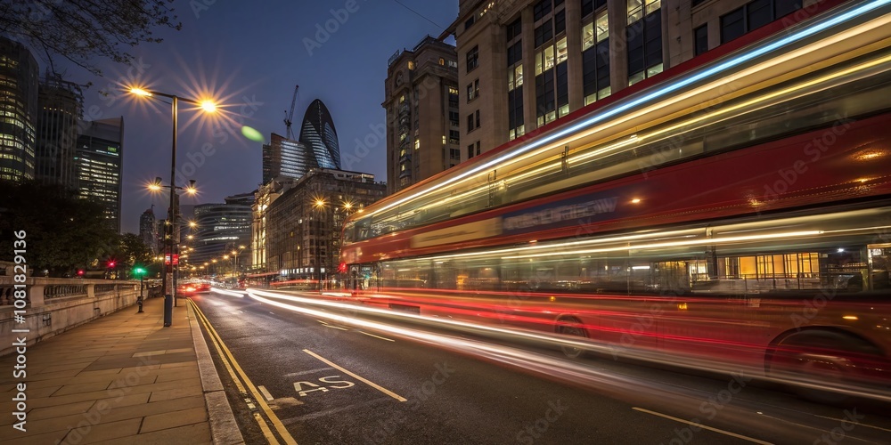Captivating Long Exposure Shot of Busy City Traffic, Symbolizing the Essence of Modern Transportation with Vibrant Light Trails and Motion in a Dynamic Urban Environment Captivating Long Exposure Shot of Busy City Traffic, Symbolizing the Essence of Modern Transportation with Vibrant Light Trails and Motion in a Dynamic Urban Environment
