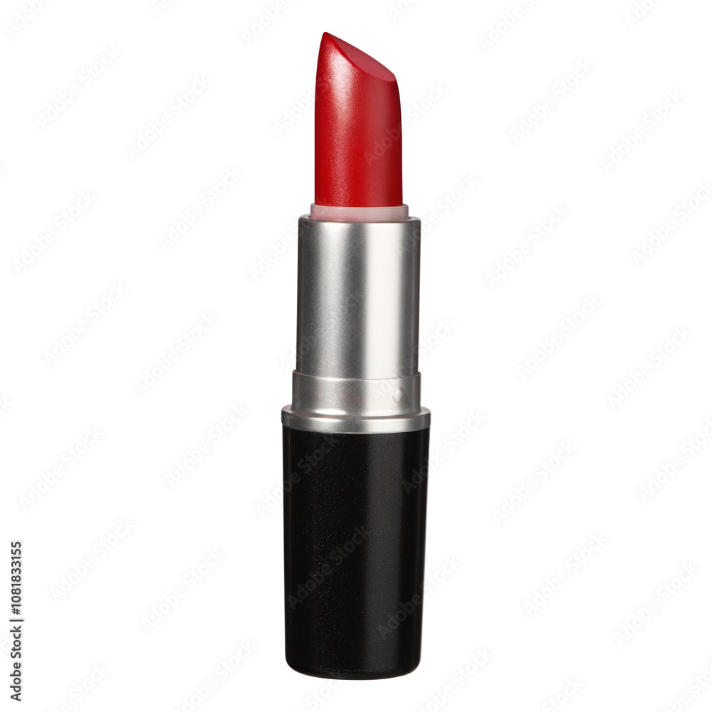 Opened red lipstick on white background Element for design in makeup and beauty advertising Opened red lipstick on white background Element for design in makeup and beauty advertising