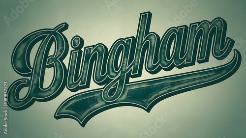 green typography design featuring the name Bingham in stylish font photo