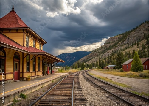 Captivating Train Station Scenes in Yellowstone: A Journey Through Time and Nature's Beauty, Showcasing Architecture, Tracks, and Scenic Landscapes of the Iconic Location